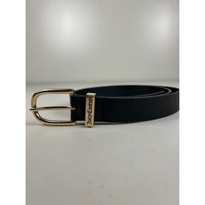 Juicy Couture Black Saffiano Faux Leather Rose Gold Buckle Belt Women's L XL